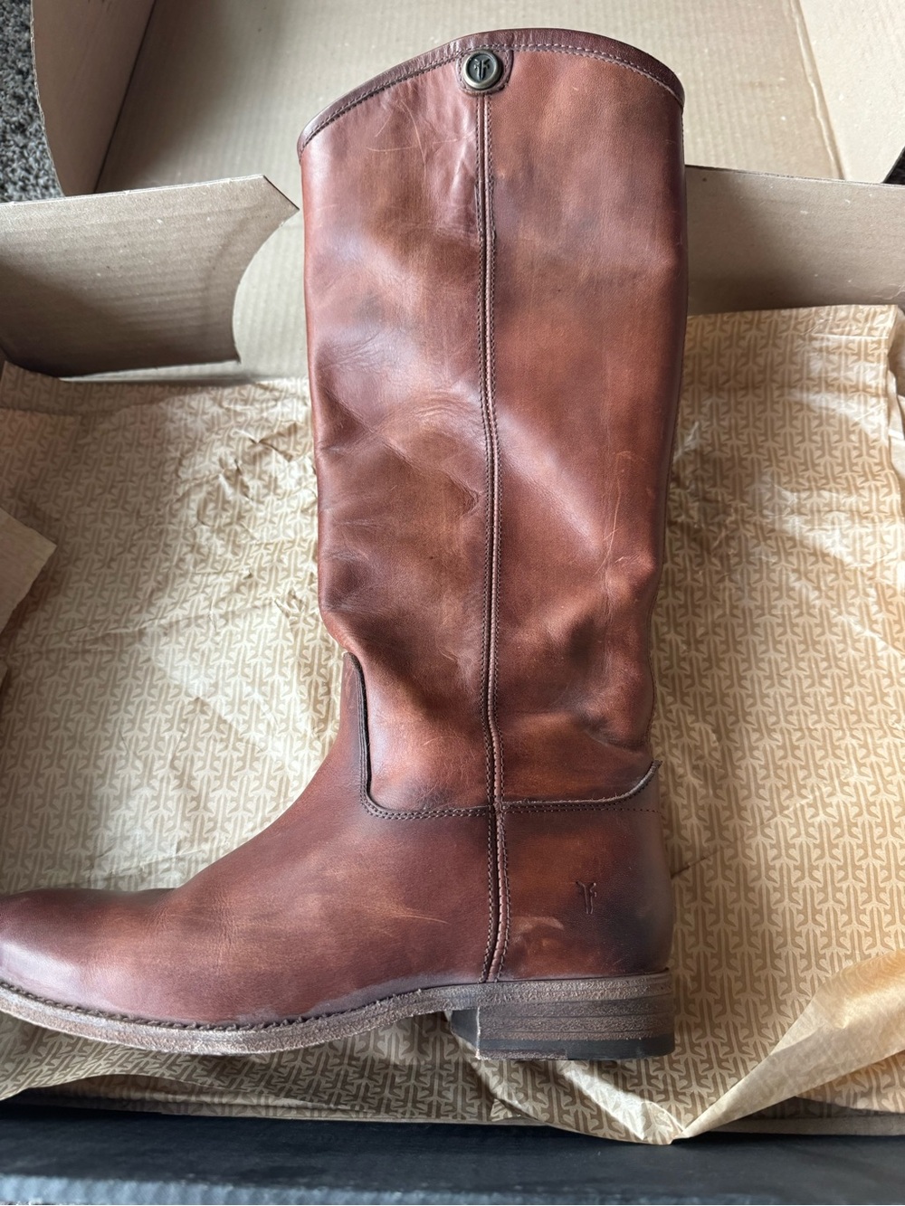 Frye Tall Smooth Leather Riding Boots in Dark Brown - Picture 9 of 12